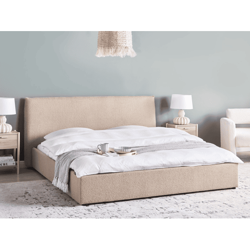 Cama Bouclé LAVAUR 180 x 200 cm Taupe