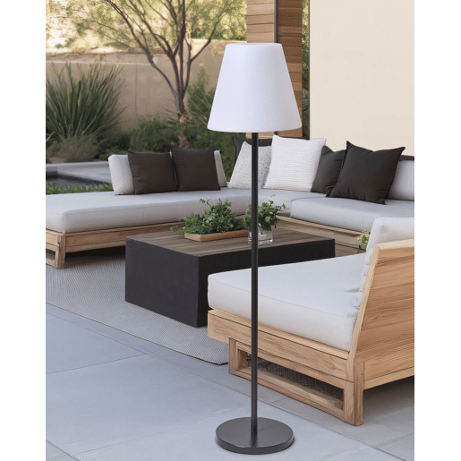 Candeeiro de chão LED solar para exterior FONESCA Branco
