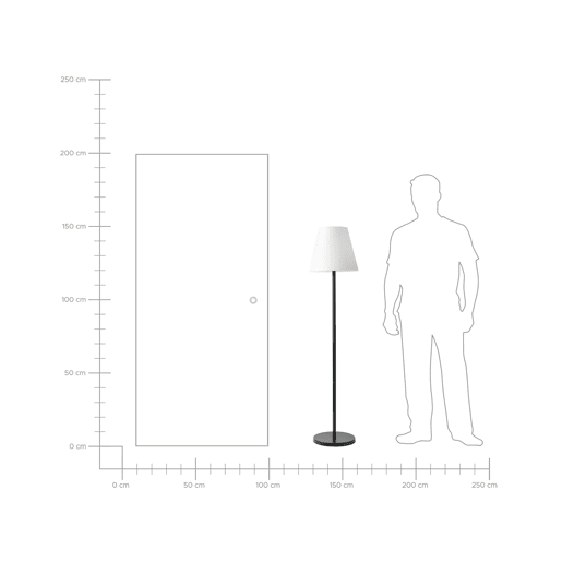 Candeeiro de chão LED solar para exterior FONESCA Branco