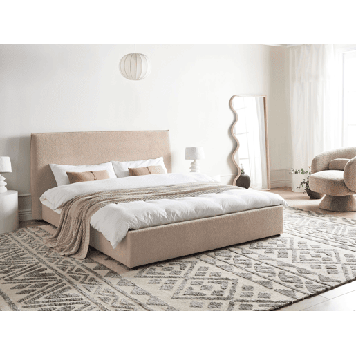 Cama Bouclé LAVAUR 160 x 200 cm Taupe