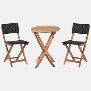 Conjunto de varanda RIVAROTTA Madeira de acácia CastanhoPreto