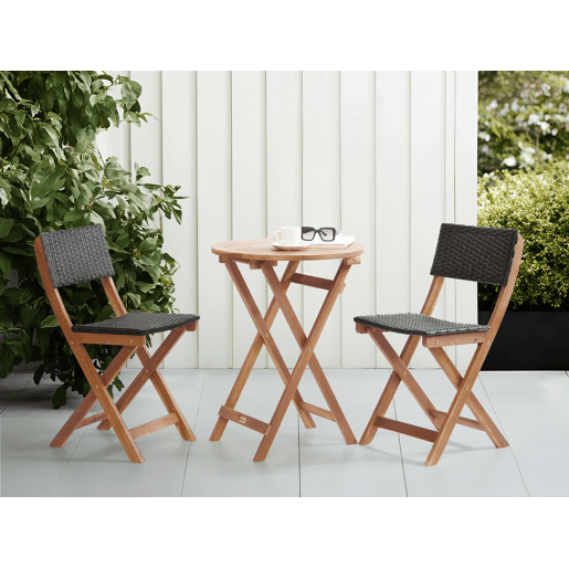Conjunto de varanda RIVAROTTA Madeira de acácia CastanhoPreto