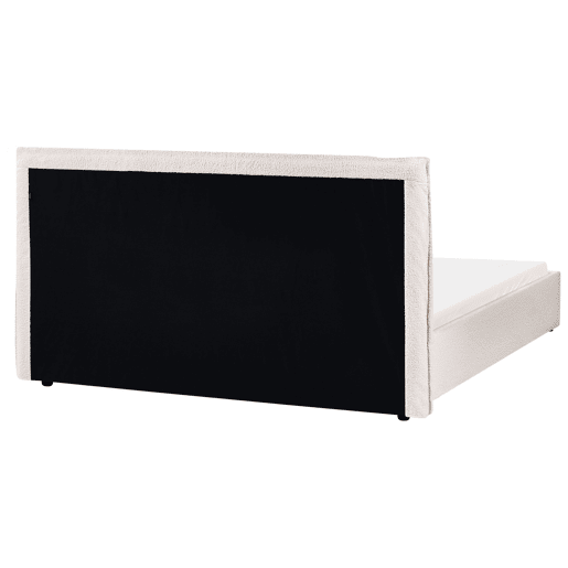 Cama Bouclé LAVAUR 160 x 200 cm Branco creme