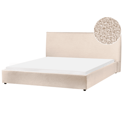 Cama Bouclé LAVAUR 180 x 200 cm Creme