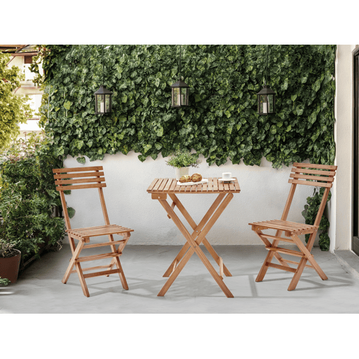 Conjunto de varanda Dobrável SOLAROLO Madeira de Acácia certificada Castanho