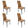 Pacote de 4 cadeiras Marróns para sala de estar e sala de jantar, cadeiras Avat modernas em marrom 43x93x43 cm