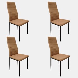 Pacote de 4 cadeiras Marróns para sala de estar e sala de jantar, cadeiras Avat modernas em marrom 43x93x43 cm