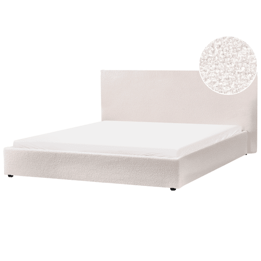 Cama de água Bouclé LAVAUR 180 x 200 cm Branco creme