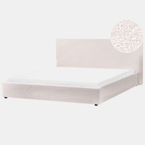 Cama de água Bouclé LAVAUR 180 x 200 cm Branco creme
