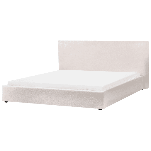 Cama de água Bouclé LAVAUR 180 x 200 cm Branco creme