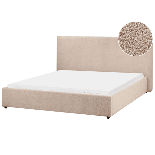 Cama de água Bouclé LAVAUR 160 x 200 cm Taupe