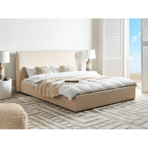 Cama de água Bouclé LAVAUR 160 x 200 cm Creme