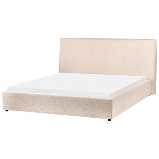 Cama de água Bouclé LAVAUR 160 x 200 cm Creme