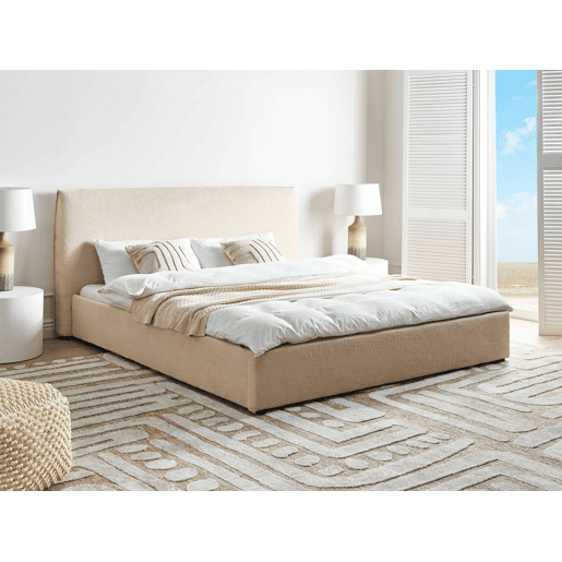 Cama de água Bouclé LAVAUR 180 x 200 cm Creme