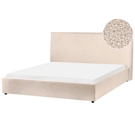 Cama Bouclé LAVAUR 160 x 200 cm Creme