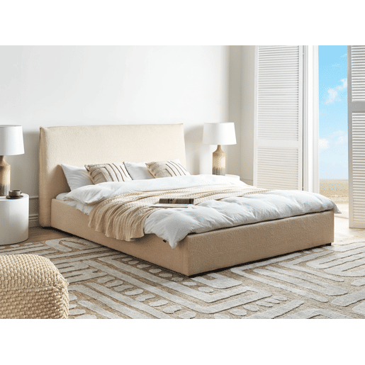 Cama Bouclé LAVAUR 160 x 200 cm Creme
