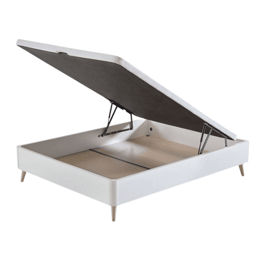 Pacote de descanso 135x190 cm composto por um colchão Canapé e Biografeno na cor Branca com pernas Pacote de descanso 135x190 cm composto por um colchão Canapé e Biografeno na cor Branca com pernas