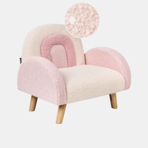 Poltrona para crianças Arco-íris OMBO Bouclé Rosa pastel