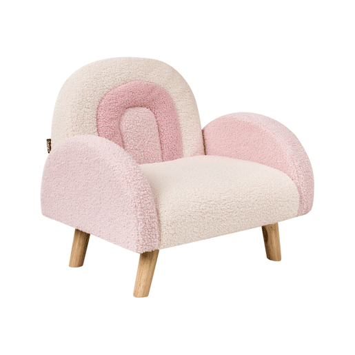 Poltrona para crianças Arco-íris OMBO Bouclé Rosa pastel