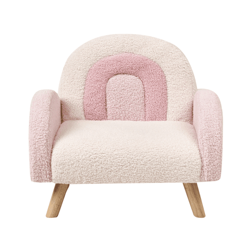 Poltrona para crianças Arco-íris OMBO Bouclé Rosa pastel