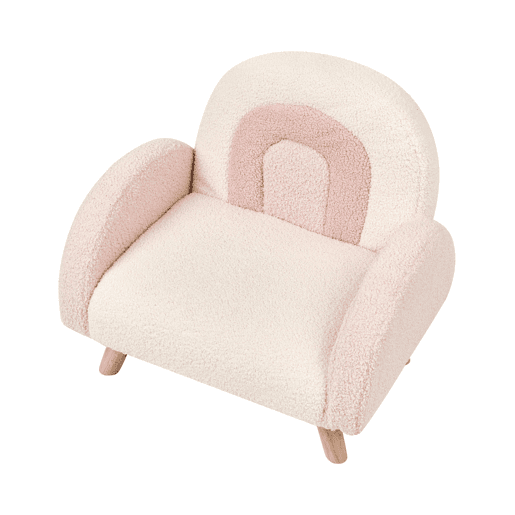 Poltrona para crianças Arco-íris OMBO Bouclé Rosa pastel