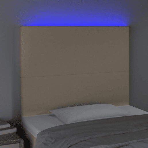 vidaXL Cabeceira cama c LED tecido 100x5x118128 cm crème