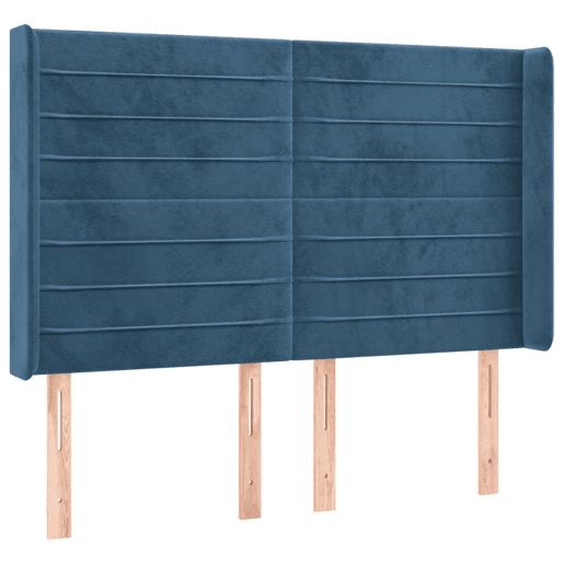 vidaXL Cabeceira cama c luzes LED veludo 147x16x118128cm azul-escuro vidaXL Cabeceira cama c luzes LED veludo 147x16x118128cm azul-escuro