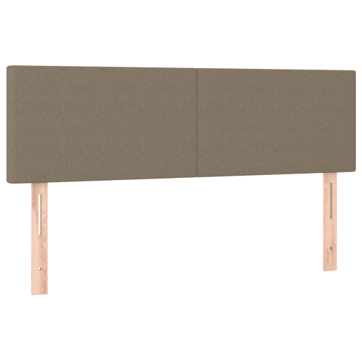 vidaXL Cabeceira cama luzes LED tecido 144x5x7888cm cinza-acastanhado