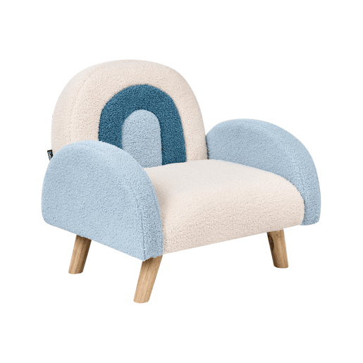 Poltrona para crianças Arco-íris OMBO Bouclé Azul claro