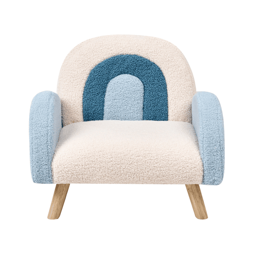Poltrona para crianças Arco-íris OMBO Bouclé Azul claro