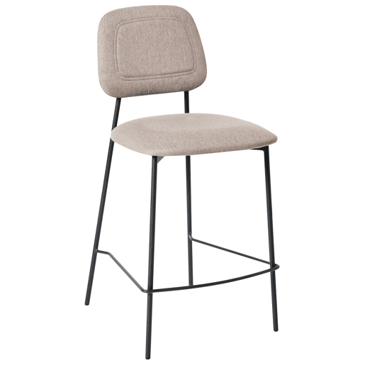 Conjunto de 2 bancos de bar DUETTE Linho sintético Taupe