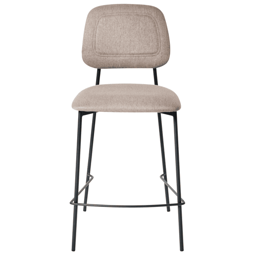Conjunto de 2 bancos de bar DUETTE Linho sintético Taupe