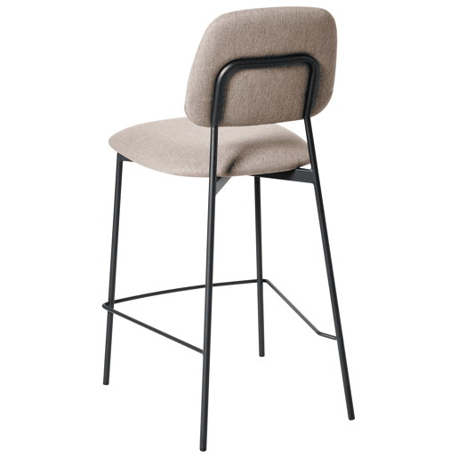 Conjunto de 2 bancos de bar DUETTE Linho sintético Taupe