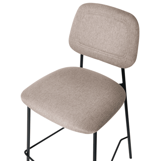 Conjunto de 2 bancos de bar DUETTE Linho sintético Taupe