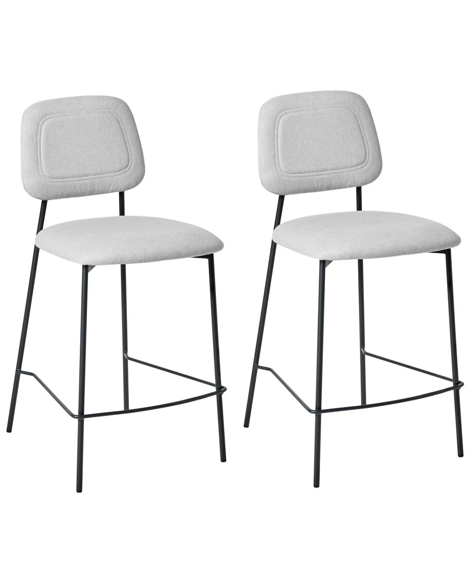 Beliani Silla de bar DUETTE Gris Claro