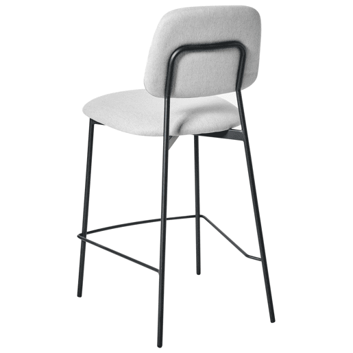 Conjunto de 2 bancos de bar DUETTE Linho sintético Cinzento claro