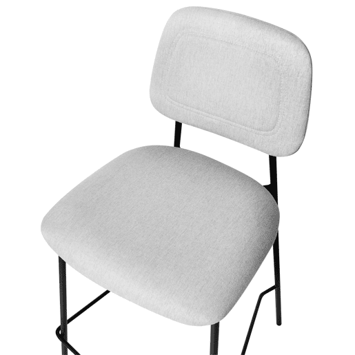 Conjunto de 2 bancos de bar DUETTE Linho sintético Cinzento claro