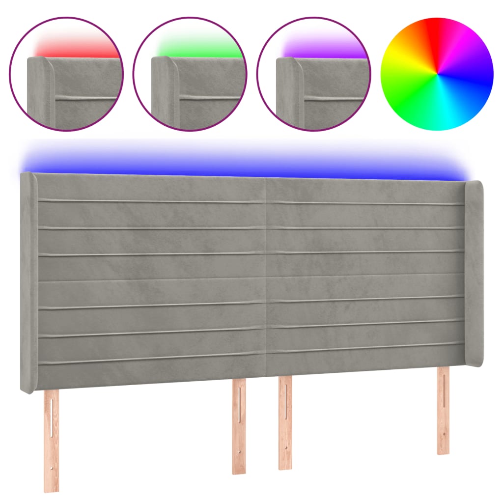 Cabecero Con Led 163 Gris Claro