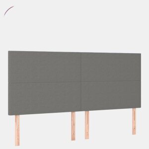 vidaXL Cabeceira de cama c LED tecido 180x5x118128 cm cinza-escuro