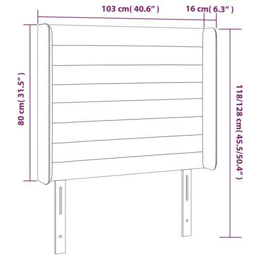 vidaXL Cabeceira cama c luzes LED veludo 103x16x118128cm cinza-claro vidaXL Cabeceira cama c luzes LED veludo 103x16x118128cm cinza-claro