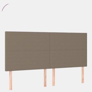 vidaXL Cabeceira cama c LED tecido 200x5x118128 cm cinza-acastanhado