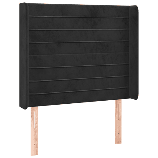 vidaXL Cabeceira de cama c luzes LED veludo 83x16x118128 cm preto