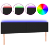 vidaXL Cabeceira de cama c luzes LED tecido 200x5x7888 cm preto