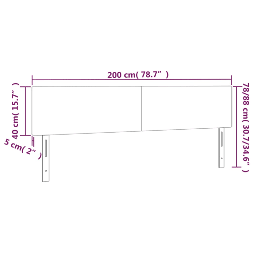 vidaXL Cabeceira de cama c luzes LED tecido 200x5x7888 cm preto