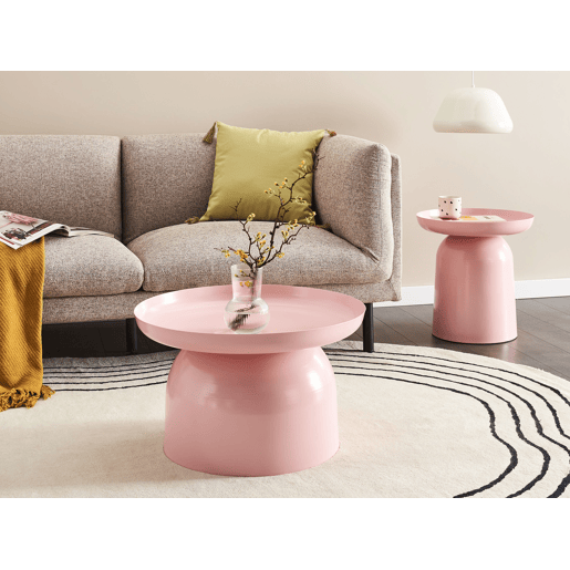Mesa de centro TORRENS Metal Rosa pastel