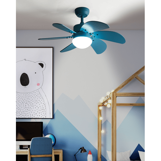 Ventilador de teto com luz LOGAR Com comando remoto Azul Ventilador de teto com luz LOGAR Com comando remoto Azul