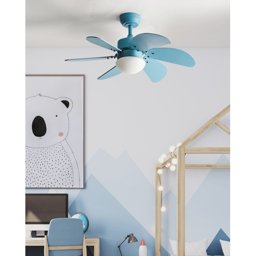 Ventilador de teto com luz LOGAR Com comando remoto Azul Ventilador de teto com luz LOGAR Com comando remoto Azul