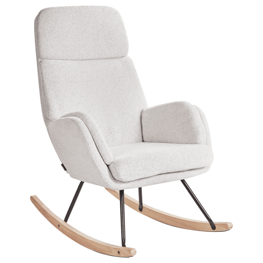Poltrona de Baloiço KVELIA Tecido Branco creme Poltrona de Baloiço KVELIA Tecido Branco creme