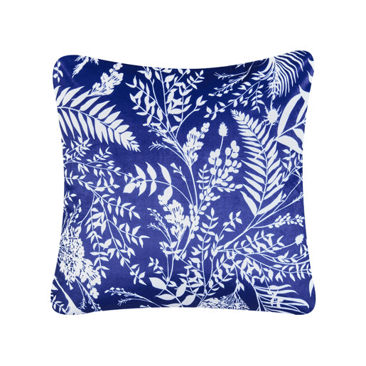 Conjunto de 2 almofadas de jardim GLIMMER Padrão de plantas 45 x 45 cm Azul