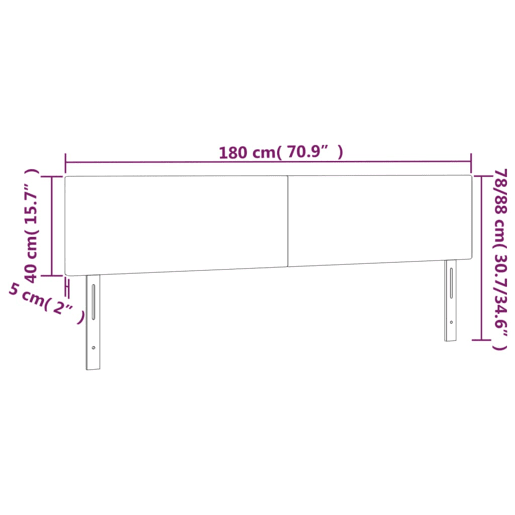 vidaXL Cabeceira cama luzes LED tecido 180x5x7888cm cinza-acastanhado